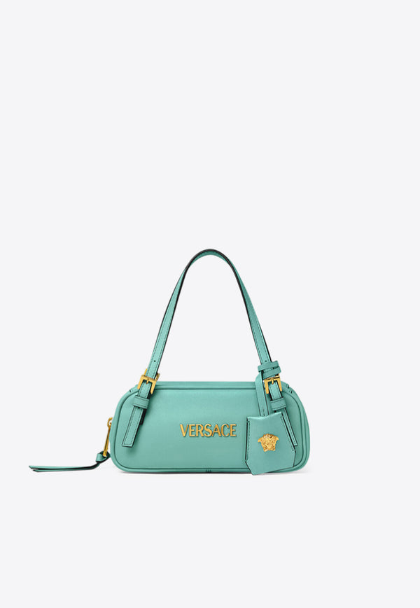 Versace Mini Logo Tag Leather Shoulder Bag Turquoise 1019178 1A13171 1GO5V