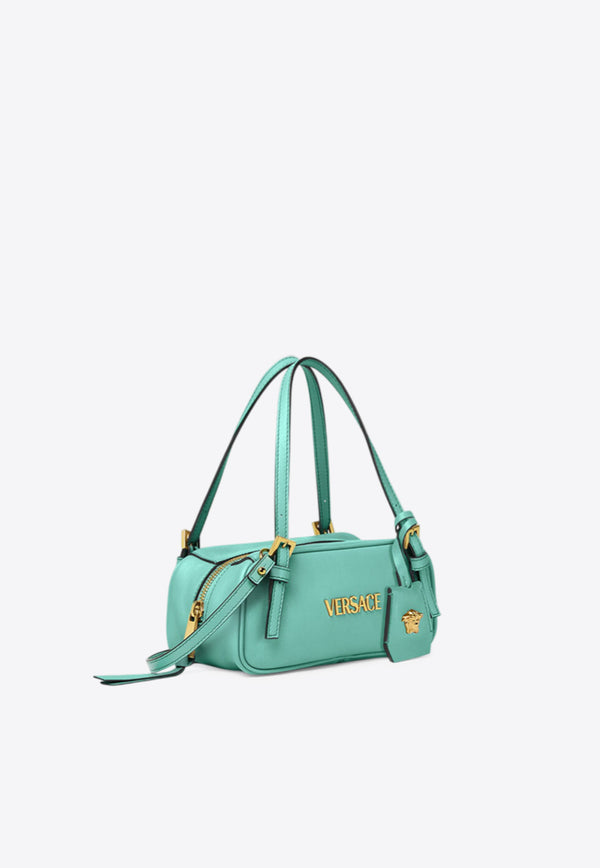 Versace Mini Logo Tag Leather Shoulder Bag Turquoise 1019178 1A13171 1GO5V