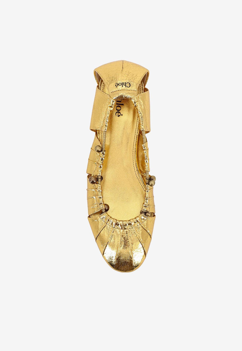 Chloé Moon Metallic Leather Ballet Flats Gold CHC25S08JQO_9DA_Golden_32772889