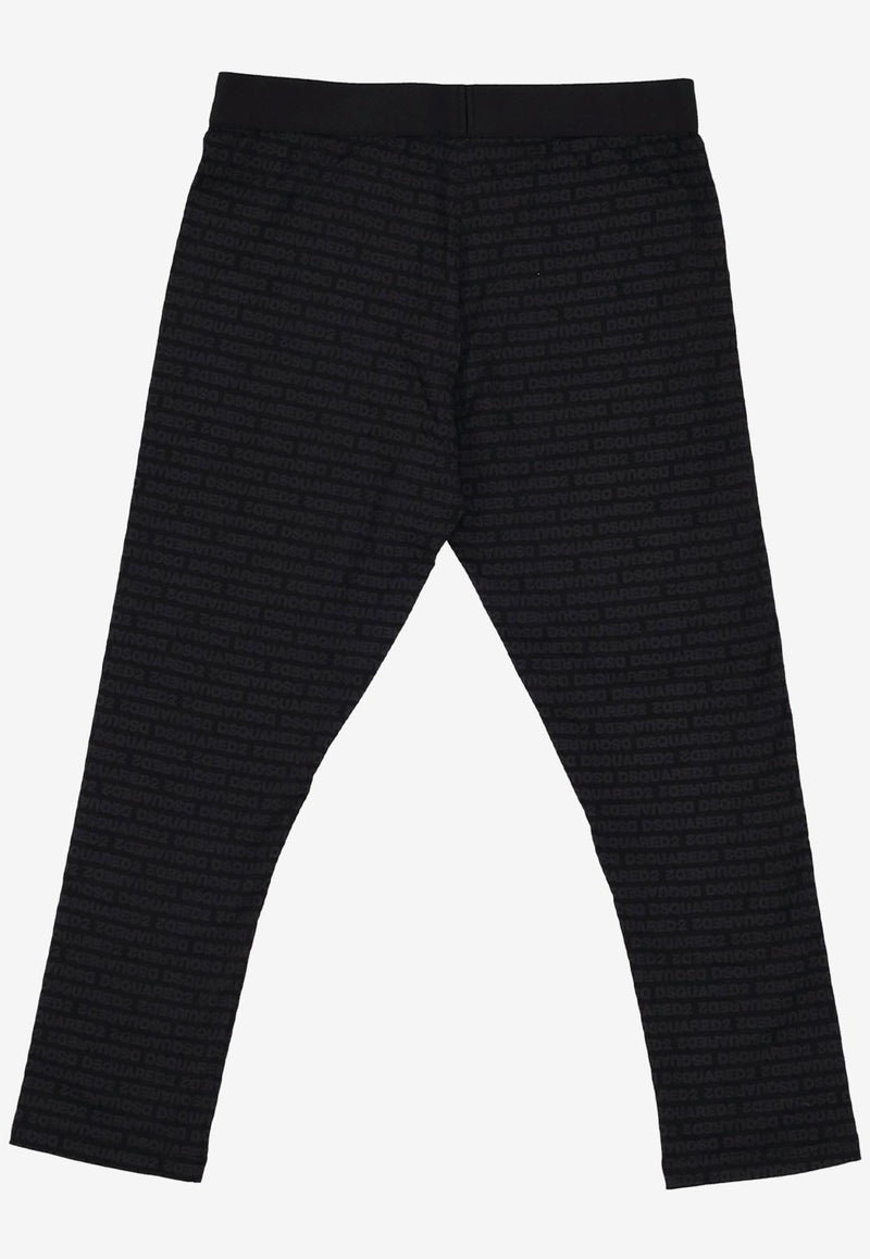 Dsquared2 All-Over Print Leggings Black D8N335830_001