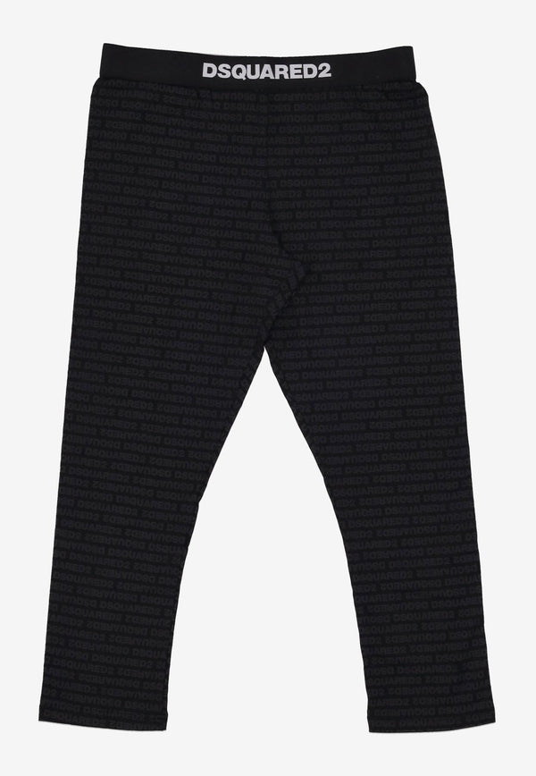 Dsquared2 All-Over Print Leggings Black D8N335830_001