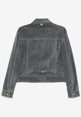 Thom Browne Suede Utility Jacket Gray MJO243XL0138_045