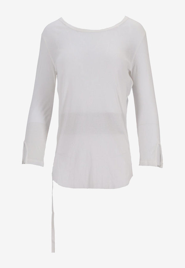 Ann Demeulemeester Trina Long-Sleeved T-shirt White B0012885FA434_002