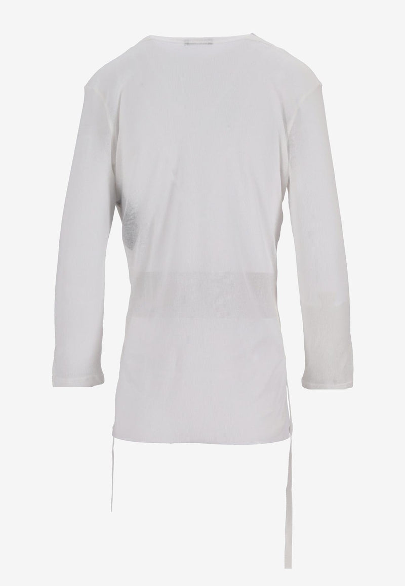 Ann Demeulemeester Trina Long-Sleeved T-shirt White B0012885FA434_002