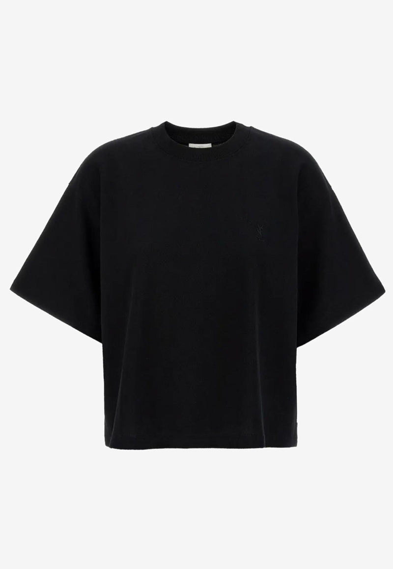 Saint Laurent Cassandre Oversized T-shirt Black 827001Y37ZE_1000