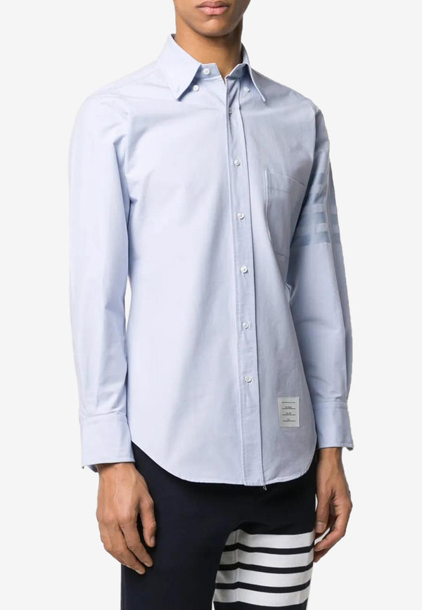 Thom Browne 4-bar Stripes Long-Sleeved Oxford Shirt Light Blue MWL001A06496_480
