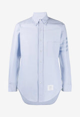 Thom Browne 4-bar Stripes Long-Sleeved Oxford Shirt Light Blue MWL001A06496_480