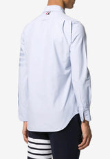 Thom Browne 4-bar Stripes Long-Sleeved Oxford Shirt Light Blue MWL001A06496_480