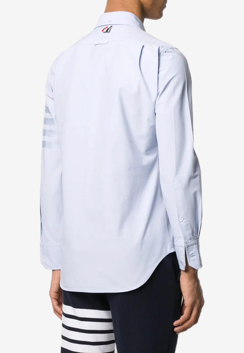 Thom Browne 4-bar Stripes Long-Sleeved Oxford Shirt Light Blue MWL001A06496_480
