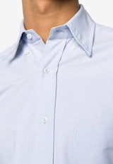 Thom Browne 4-bar Stripes Long-Sleeved Oxford Shirt Light Blue MWL001A06496_480