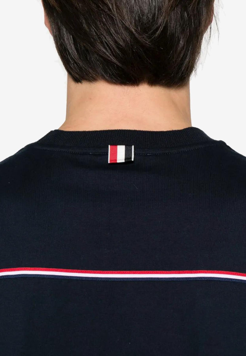 Thom Browne Signature Loopback Oversized T-shirt Navy MJS288A00042_415