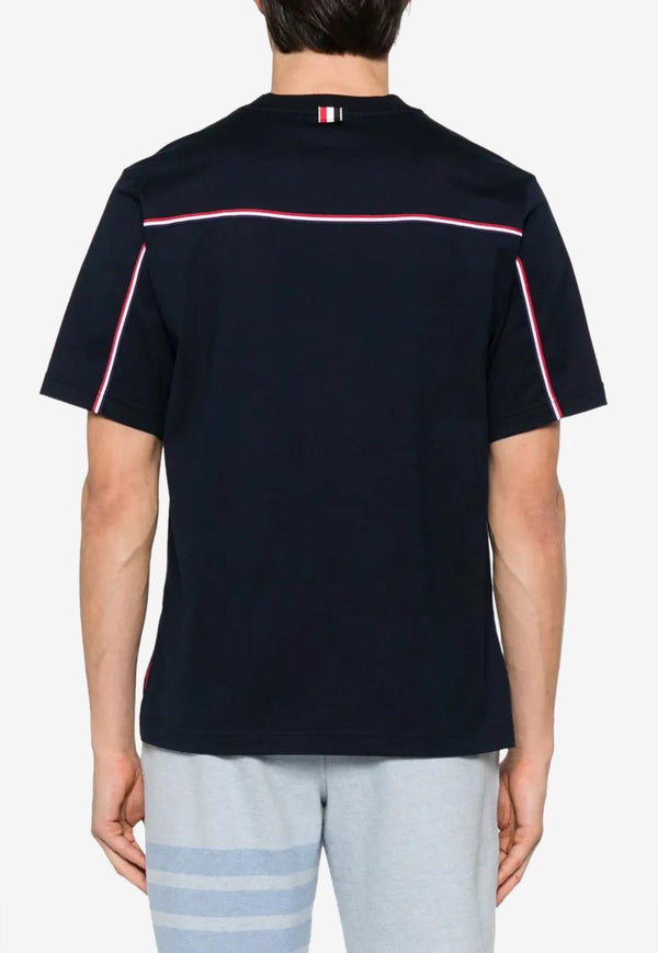 Thom Browne Signature Loopback Oversized T-shirt Navy MJS288A00042_415