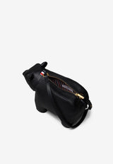 Thom Browne Bear Baguette Grained Leather Shoulder Bag Black UAG224A00198_001