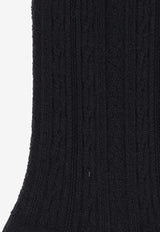 ANTIPAST Cable Knit Logo Socks Black ANP126_BLACK