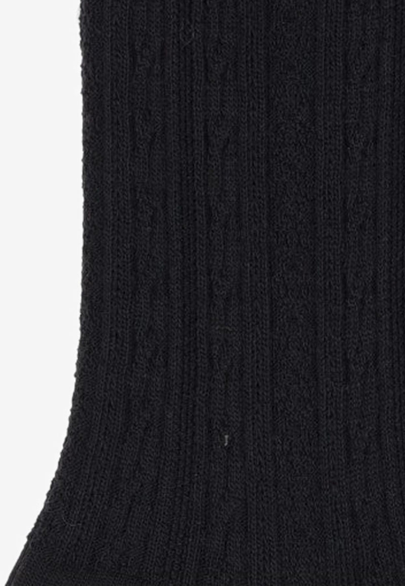 ANTIPAST Cable Knit Logo Socks Black ANP126_BLACK