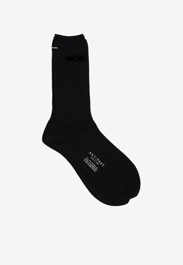ANTIPAST Logo Embossed Socks Black ANP118A_BLACK
