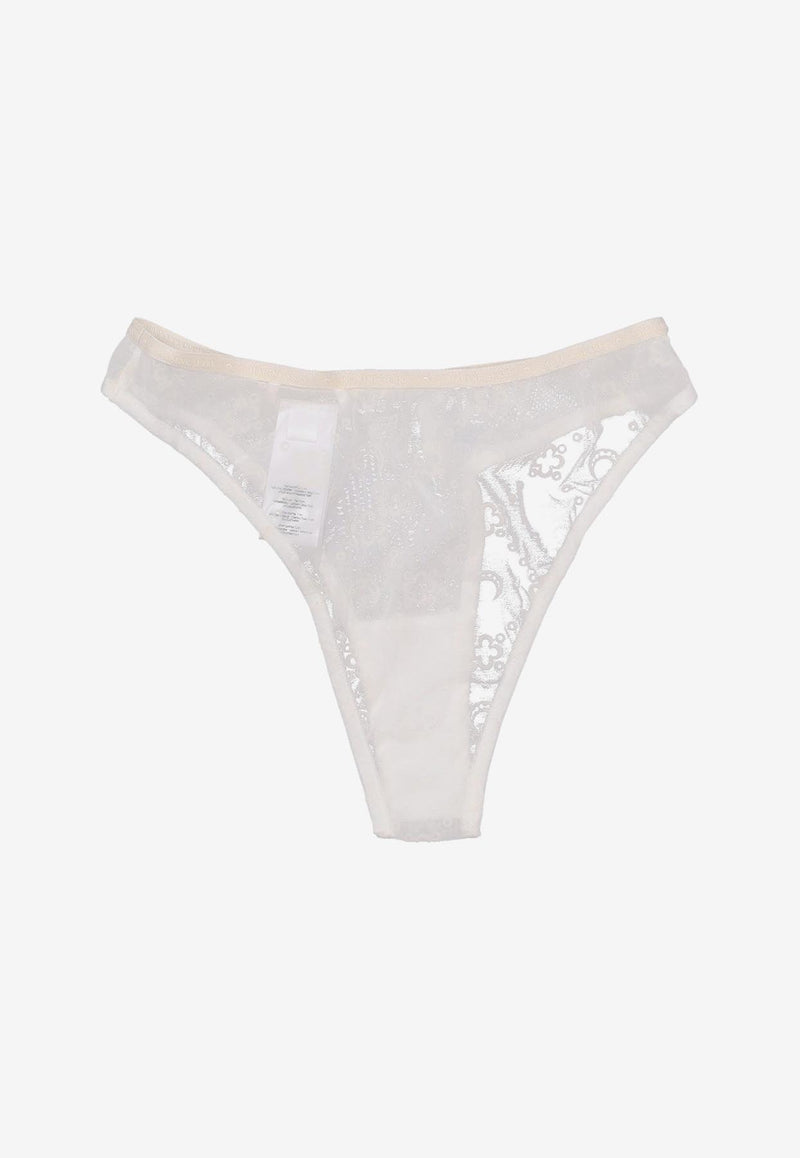 Marine Serre Mesh Flock High-Cut Panties Off-white WUW052ACJER0005_WH20