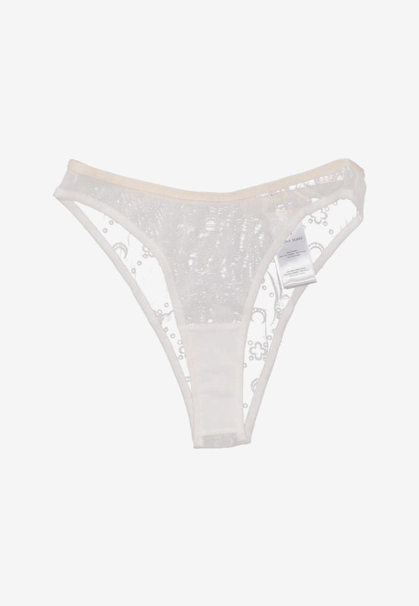 Marine Serre Mesh Flock High-Cut Panties Off-white WUW052ACJER0005_WH20
