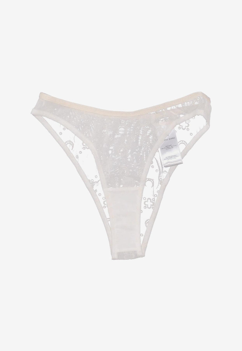 Marine Serre Mesh Flock High-Cut Panties Off-white WUW052ACJER0005_WH20