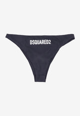 Dsquared2 Logo Print Bikini Bottom Black D6B225040_010