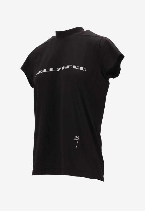 Rick Owens DRKSHDW Small Level T Printed T-shirt Black DS01E3208RNEP5_0911