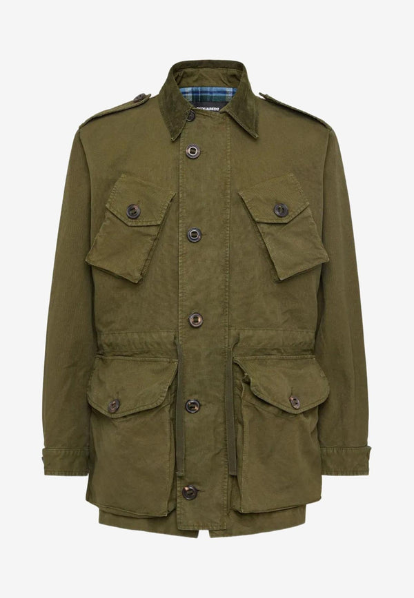Dsquared2 Field Button-Up Jacket Green S74BN1325D35106_728