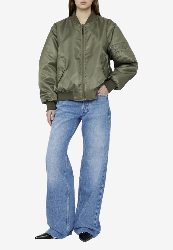 Anine Bing Leon Oversized Bomber Jacket Green A017160_320