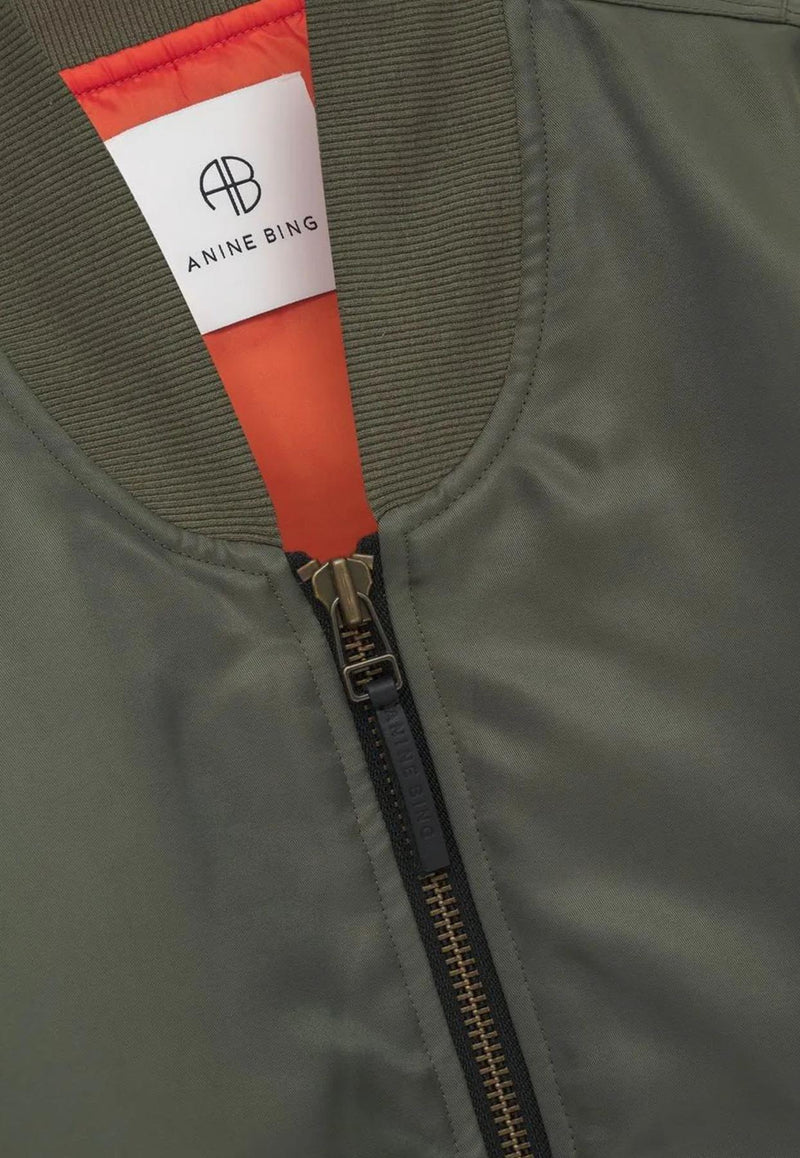 Anine Bing Leon Oversized Bomber Jacket Green A017160_320