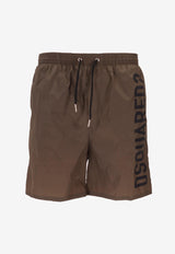 Dsquared2 Logo Print Swim Shorts Green D7BM16000_307