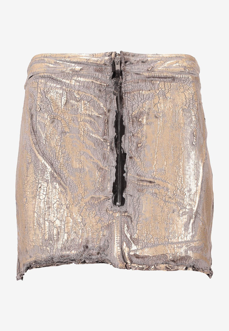 Rick Owens DRKSHDW Megacrust Mini Skirt Gold DS01E3342SGMC_02
