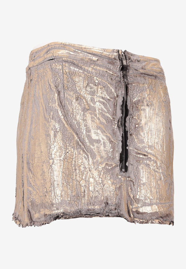 Rick Owens DRKSHDW Megacrust Mini Skirt Gold DS01E3342SGMC_02