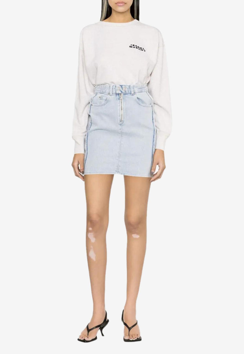 Isabel Marant Shad Crewneck Sweatshirt White SW0054FAA2M41I_23EC