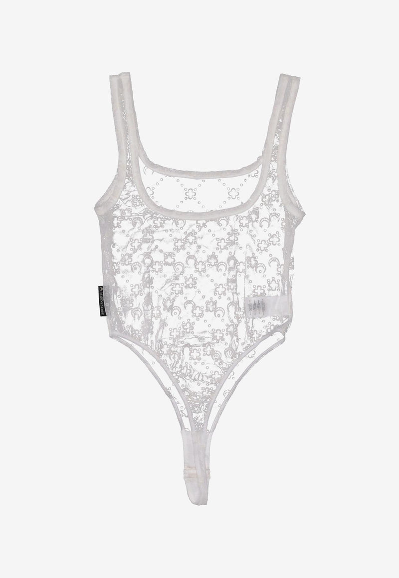 Marine Serre Mesh Flock Sleeveless Bodysuit Off-white WUW061ACJER0005_WH20
