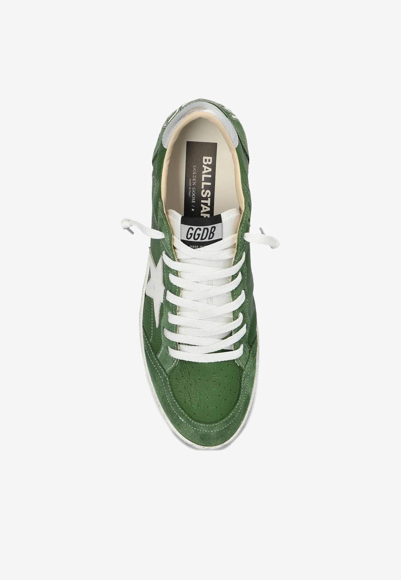 Golden Goose DB Ballstar Suede Sneakers Green GMF00117F007573_35837