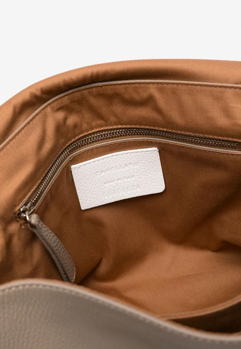 Zanellato Medium Postina Daily Grained Leather Top Handle Bag Taupe 0680100050000M_Z0160
