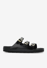 Birkenstock Florida Lacquer Leather Slides Black 1029385_BLACK