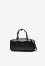 Miu Miu Large Arcadie Leather Top Handle Bag Black 5BB148VOONACR3_F0002