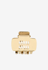 Miu Miu Logo Lettering Hair Claw Gold 5IF2192DTU_F0056