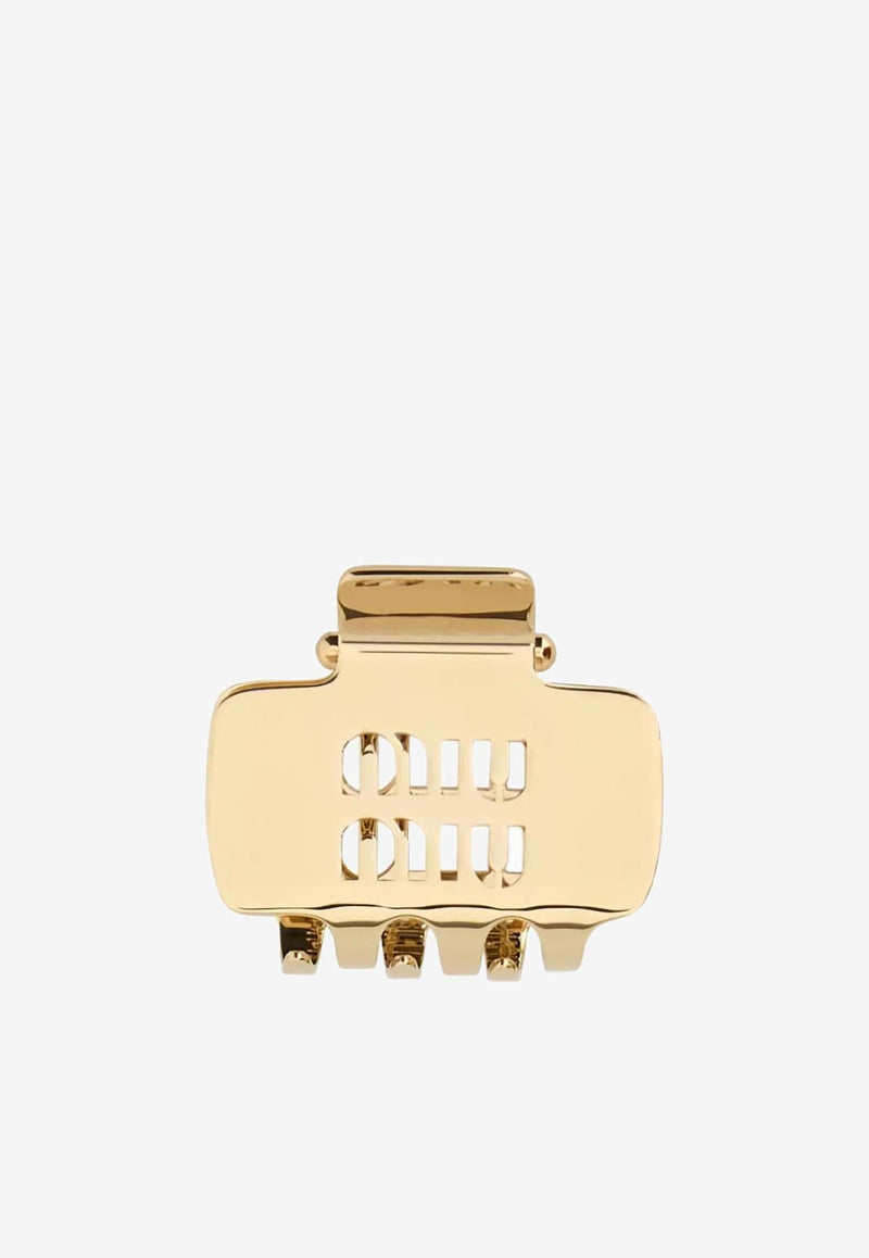 Miu Miu Logo Lettering Hair Claw Gold 5IF2192DTU_F0056