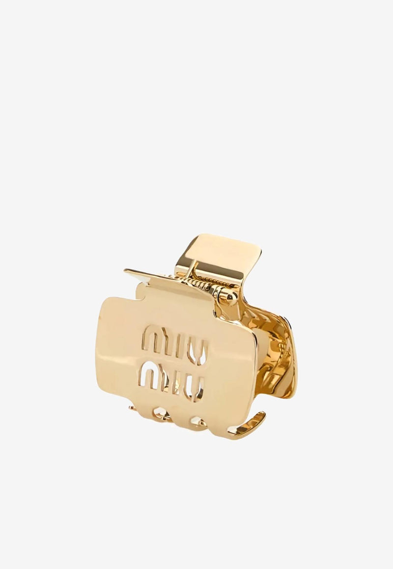 Miu Miu Logo Lettering Hair Claw Gold 5IF2192DTU_F0056