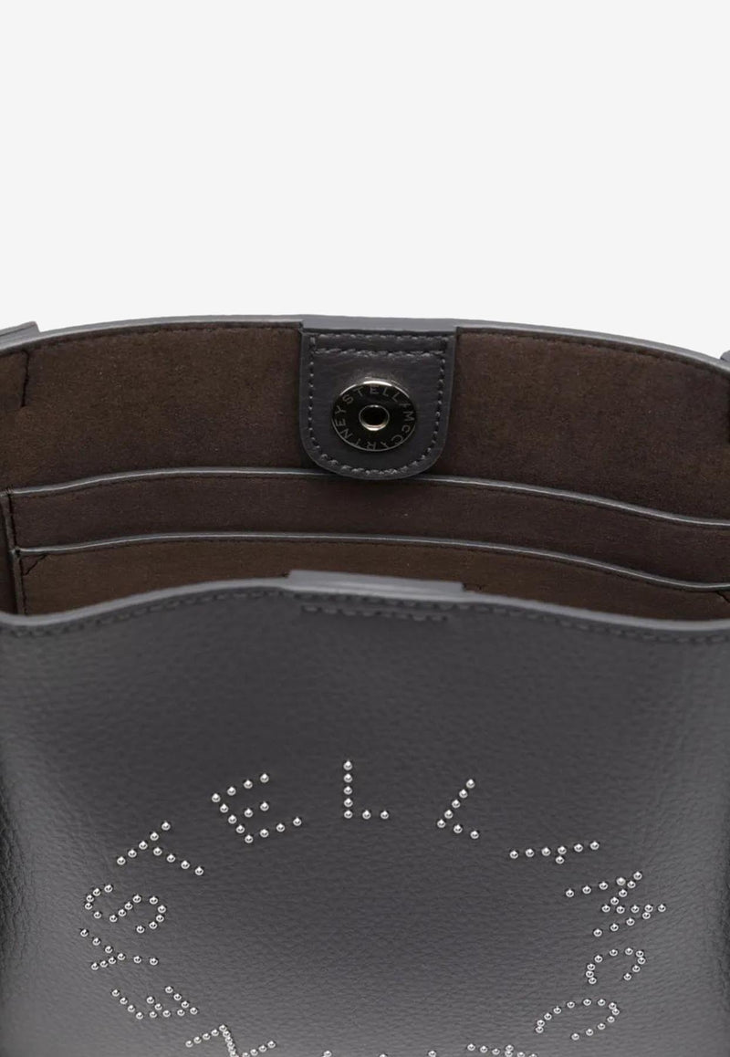 Stella McCartney Studded Logo Leather Shoulder Bag Gray 700073WP0563_1164