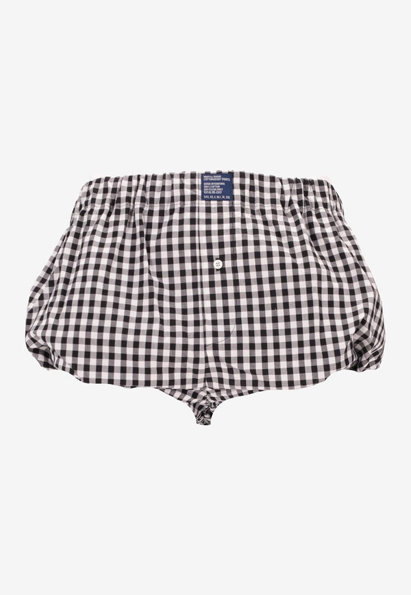 Meryll Rogge Gingham Check Boxer Bloomer White 900944US25_BLACK/WHITE