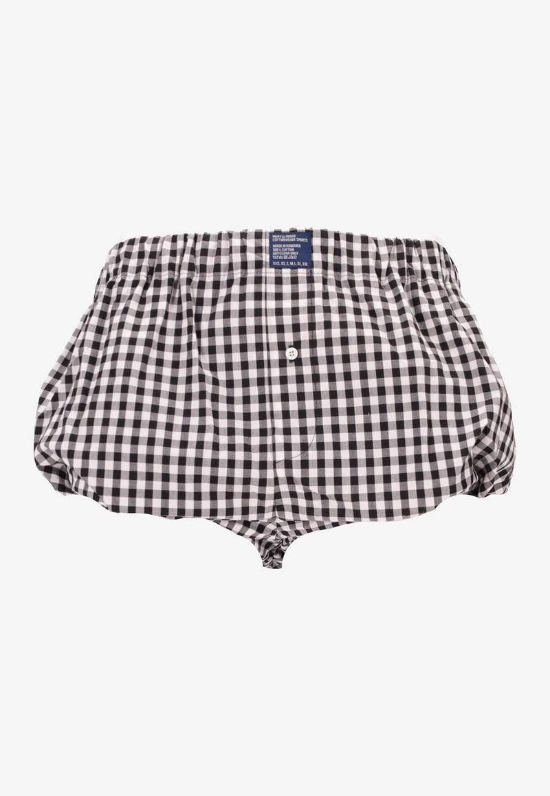 Meryll Rogge Gingham Check Boxer Bloomer White 900944US25_BLACK/WHITE