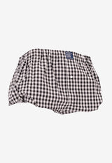 Meryll Rogge Gingham Check Boxer Bloomer White 900944US25_BLACK/WHITE