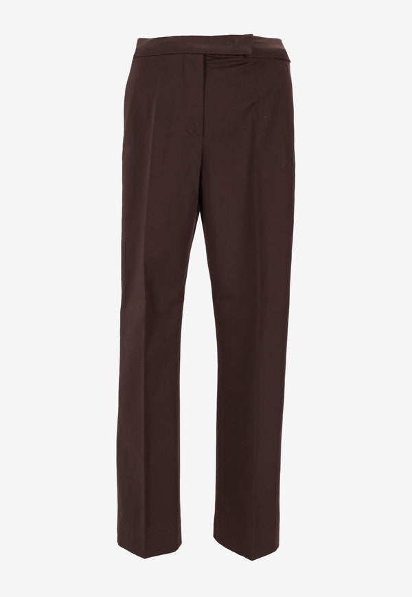 Max Mara Okra Classic Satin Pants Brown 2511131072600OKRA_036