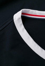 Thom Browne Name Tag Patch Ringer T-shirt Navy MJS083A00042_415