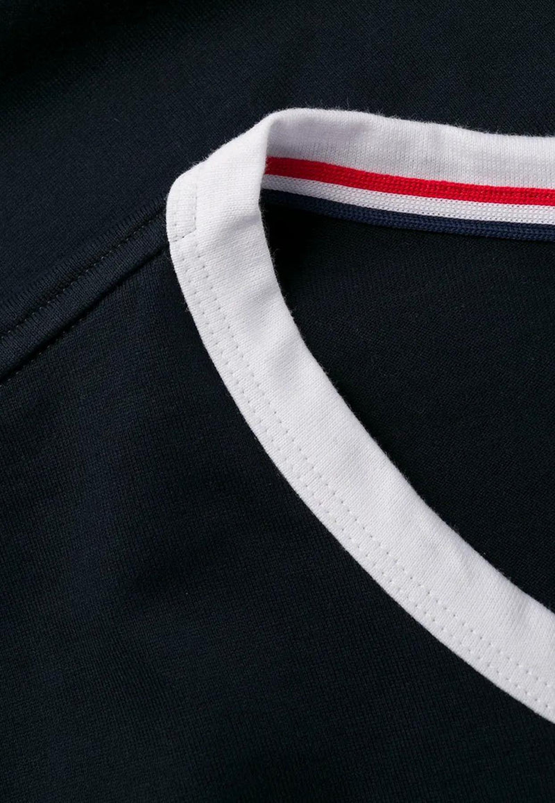 Thom Browne Name Tag Patch Ringer T-shirt Navy MJS083A00042_415