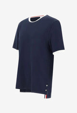 Thom Browne Name Tag Patch Ringer T-shirt Navy MJS083A00042_415