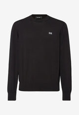 Dsquared2 Logo Embroidered Crewneck Sweatshirt Black S74HA1486D13018_900