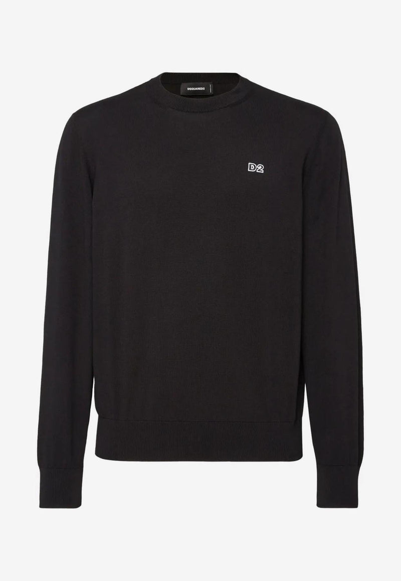 Dsquared2 Logo Embroidered Crewneck Sweatshirt Black S74HA1486D13018_900